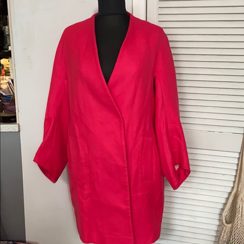 Bright pink Zara coat!